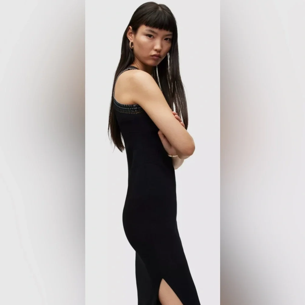 AllSaints Mako Crochet Midi Dress Size 2